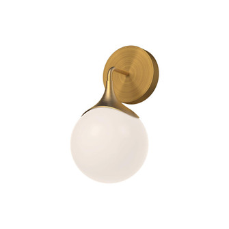 Nouveau 12-in Aged Gold/Opal Matte Glass 1 Light Wall/Vanity (7713|WV505106AGOP)