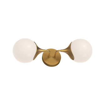 Nouveau 19-in Aged Gold/Opal Matte Glass 2 Lights Wall/Vanity (7713|WV505219AGOP)