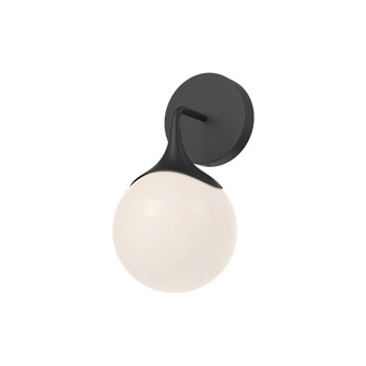 Nouveau 12-in Matte Black/Opal Matte Glass 1 Light Damp-Rated Wall/Vanity Light (7713|WV505106MBOP)