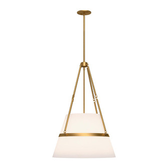 Oliver 18-in Aged Gold/White Linen 1 Light Pendant (7713|PD546719AGWL)