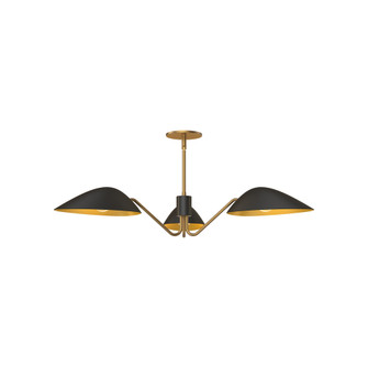 Oscar 36-in Aged Gold/Matte Black 3 Lights Pendant (7713|PD550336MBAG)