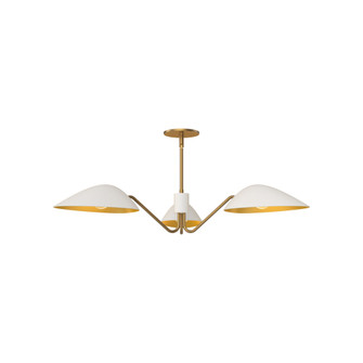 Oscar 36-in Aged Gold/White 3 Lights Socket Pendant (7713|PD550336WHAG)