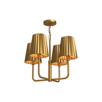 Plisse 23-in Aged Gold 4 Lights Chandelier (7713|CH528423AG)