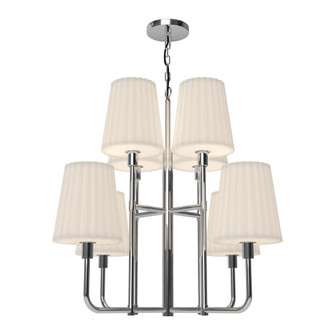 Plisse 30-in Chrome/Opal Matte Glass 8 Lights Chandeliers (7713|CH628830CHOP)