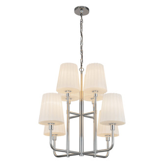 Plisse 30-in Chrome/Opal Matte Glass 8 Lights Chandelier (7713|CH628830CHOP)