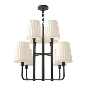Plisse 30-in Matte Black/Opal Matte Glass 8 Lights Chandeliers (7713|CH628830MBOP)