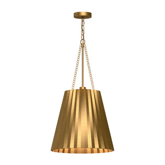 Plisse 16-in Aged Gold 1 Light Pendant (7713|PD528116AG)