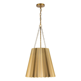 Plisse 16-in Aged Gold 1 Light Socket Pendant (7713|PD528116AG)