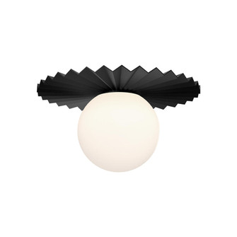 Plume 12-in Matte Black/Opal Matte Glass 1 Light Flush Mount (7713|FM501212MBOP)