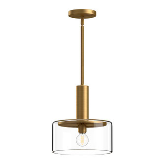 Royale 10-in Aged Gold/Clear Glass 1 Light Pendant (7713|PD535010AGCL)