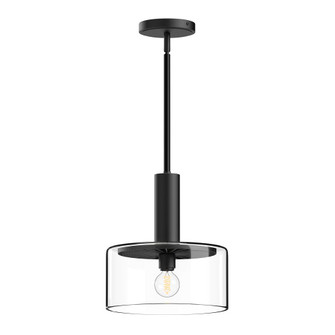 Royale 10-in Clear Glass/Matte Black 1 Light Pendant (7713|PD535010MBCL)