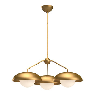 Rubio 28-in Aged Gold/Opal Matte Glass 3 Lights Chandeliers (7713|CH522328AGOP)