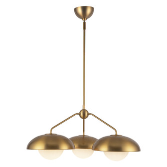 Rubio 28-in Aged Gold/Opal Matte Glass 3 Lights Chandelier (7713|CH522328AGOP)