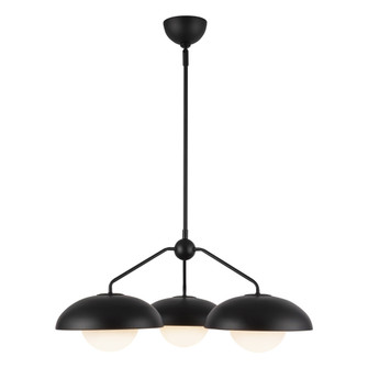 Rubio 28-in Matte Black/Opal Matte Glass 3 Lights Chandelier (7713|CH522328MBOP)