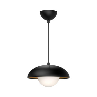 Rubio 11-in Matte Black/Opal Matte Glass 1 Light Pendant (7713|PD522011MBOP)