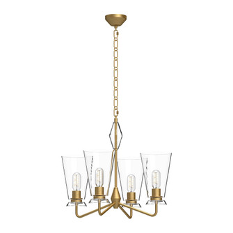 Salem 23-in Brushed Gold/Clear Glass 4 Lights Chandeliers (7713|CH570423BGCL)