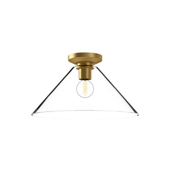 Salem 14-in Brushed Gold/Clear Glass 1 Light Flush Mount (7713|FM570314BGCL)