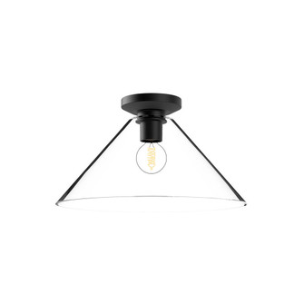 Salem 14-in Clear Glass/Matte Black 1 Light Flush Mount (7713|FM570314MBCL)