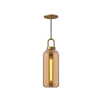 Soji 5-in Aged Gold/Copper Glass 1 Light Socket Pendant (7713|PD401505AGCP)