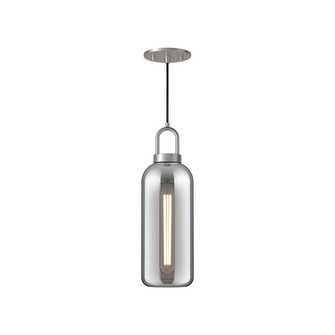 Soji 5-in Brushed Nickel/Smoked Solid Glass 1 Light Pendant (7713|PD401505BNSM)