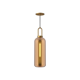 Soji 6-in Aged Gold/Copper Glass 1 Light Socket Pendant (7713|PD401606AGCP)