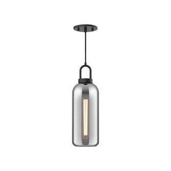 Soji 5-in Matte Black/Smoked Solid Glass 1 Light Pendant (7713|PD401505MBSM)