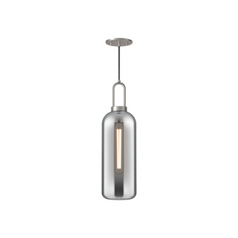Soji 6-in Brushed Nickel/Smoked Solid Glass 1 Light Socket Pendant (7713|PD401606BNSM)
