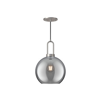 Soji 10-in Brushed Nickel/Smoked Solid Glass 1 Light Socket Pendant (7713|PD601710BNSM)