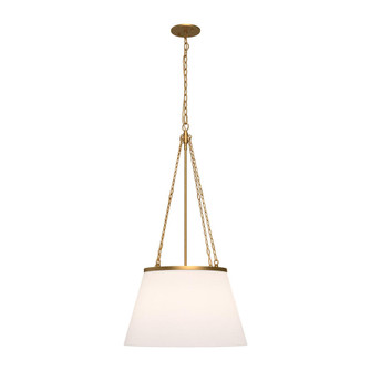 Speakeasy 18-in Aged Gold/White Linen 1 Light Pendant (7713|PD544517AGWL)