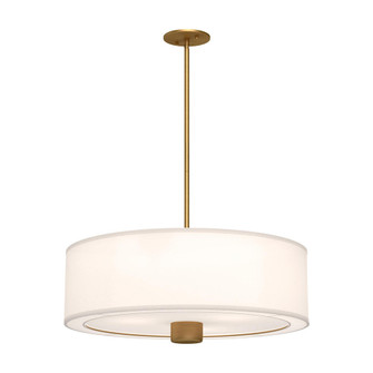 Theo 24-in Aged Gold/White Linen 3 Lights Pendant (7713|PD547924AGWL)