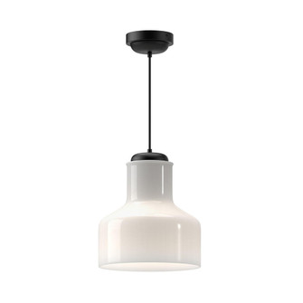 Westlake 11-in Glossy Opal Glass/Matte Black 1 Light Pendant (7713|PD540411MBGO)