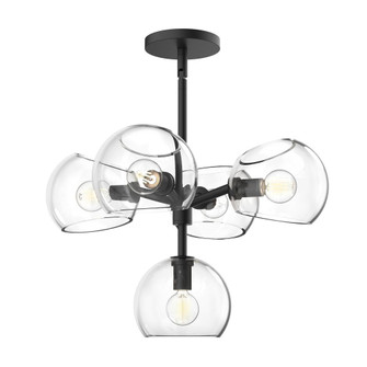 Willow 18-in Clear Glass/Matte Black 5 Lights Chandeliers (7713|CH548518MBCL)