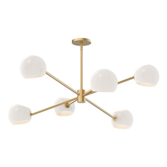 Willow 37-in Brushed Gold/Opal Matte Glass 6 Lights Chandeliers (7713|CH548637BGOP)