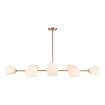 Willow 48-in Brushed Gold/Opal Matte Glass 8 Lights Linear Pendant (7713|LP548848BGOP)