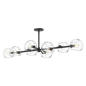 Willow 48-in Clear Glass/Matte Black 8 Lights Linear Pendant (7713|LP548848MBCL)