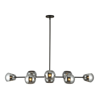 Willow 48-in Matte Black/Smoked Solid Glass 8 Lights Linear Pendant (7713|LP548848MBSM)