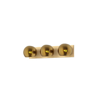 Willow 22-in Brushed Gold/Copper Glass 3 Lights Damp-Rated Vanity Light (7713|VL548322BGCP)