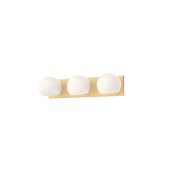 Willow 22-in Brushed Gold/Opal Matte Glass 3 Lights Damp-Rated Vanity Light (7713|VL548322BGOP)