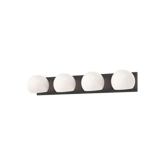 Willow 31-in Matte Black/Opal Matte Glass 4 Lights Damp-Rated Vanity Light (7713|VL548431MBOP)