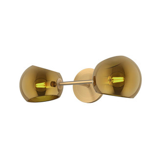 Willow 17-in Brushed Gold/Copper Glass 2 Lights Damp-Rated Wall/Vanity Light (7713|WV548217BGCP)