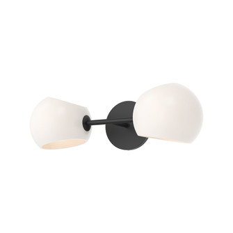 Willow 17-in Matte Black/Opal Matte Glass 2 Lights Damp-Rated Wall/Vanity Light (7713|WV548217MBOP)