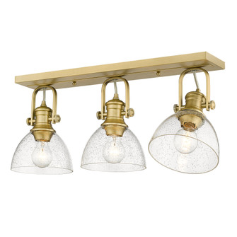 Yep by Golden Lighting Hines 3-light Semi-Flush Mount in Brushed Champagne Brass (36|3118-3SF BCB-SD)