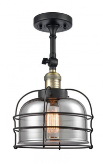 Bell Cage - 1 Light - 9 inch - Black Antique Brass - Semi-Flush Mount (3442|201F-BAB-G73-CE-LED)