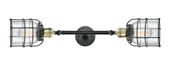 Bell Cage - 2 Light - 6 inch - Black Antique Brass - Adjustable Bath Vanity Light (3442|208L-BAB-G52-CE)