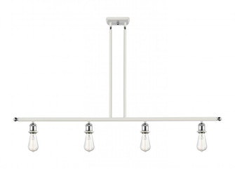 Bare Bulb - 4 Light - 48 inch - White Polished Chrome - Stem hung - Island Light (3442|516-4I-WPC-LED)