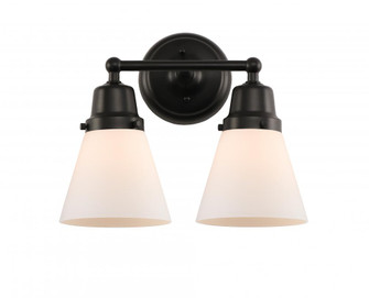 Cone - 2 Light - 14 inch - Matte Black - Bath Vanity Light (3442|623-2W-BK-G61)