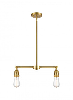 Bare Bulb - 2 Light - 20 inch - Satin Gold - Stem Hung - Island Light (3442|209-SG)