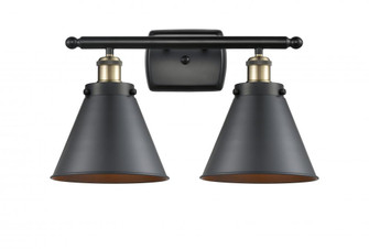 Appalachian - 2 Light - 16 inch - Black Antique Brass - Bath Vanity Light (3442|916-2W-BAB-M13-BK-LED)