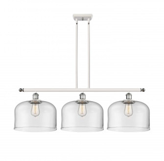 Bell - 3 Light - 36 inch - White Polished Chrome - Stem Hung - Island Light (3442|916-3I-WPC-G72-L-LED)