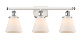 Cone - 3 Light - 26 inch - White Polished Chrome - Bath Vanity Light (3442|916-3W-WPC-G61)